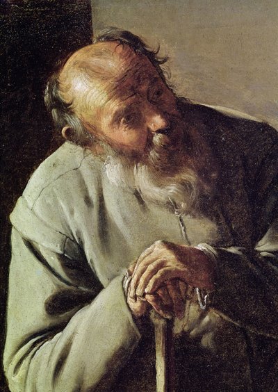 Ein alter Mann (Detail des Kopfes) von Georges de La Tour